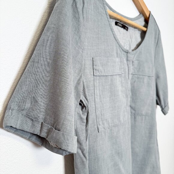 Nau Organic Cotton & Tencel Blend Light Gray Short Sleeve Top Size XS - Picture 6 of 10